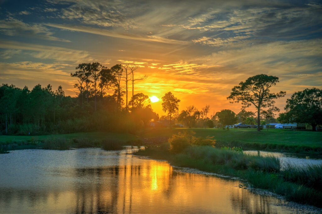 river at sunset