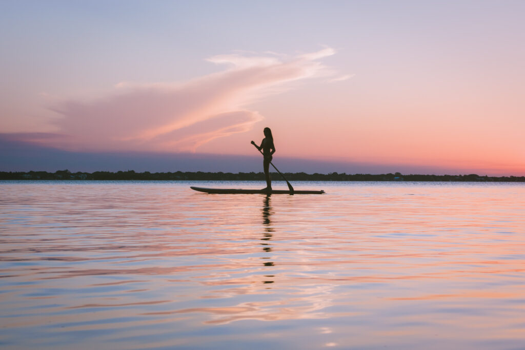 Woman on wakeboard